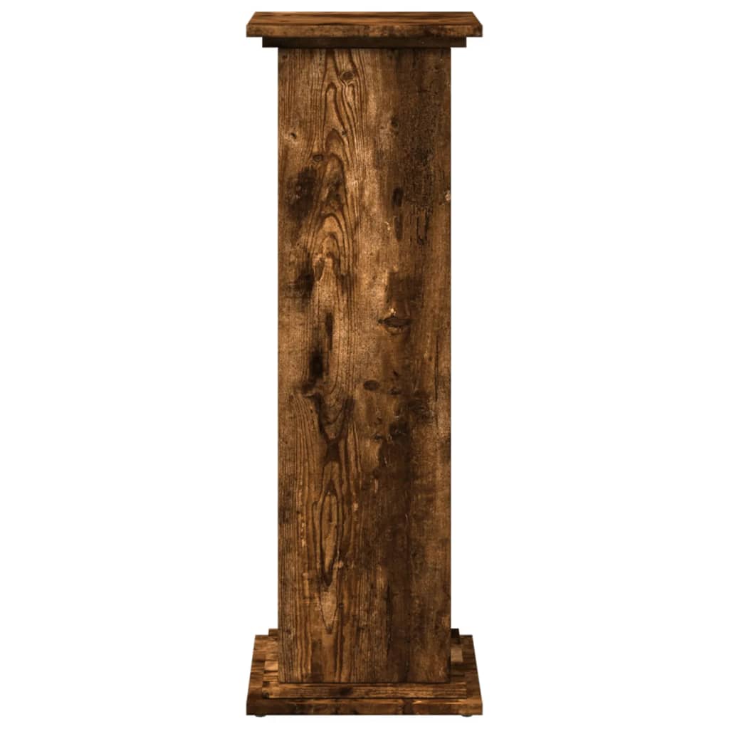 Piedestal med förvaring rökfärgad ek 31x30x90cm konstruerat trä