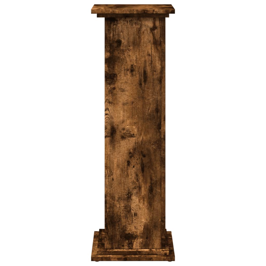 Piedestal med förvaring rökfärgad ek 31x30x90cm konstruerat trä