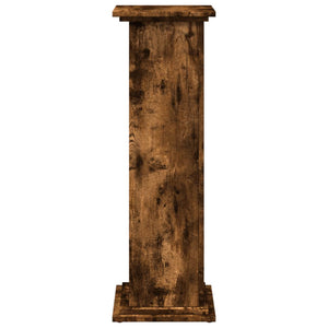 Piedestal med förvaring rökfärgad ek 31x30x90cm konstruerat trä