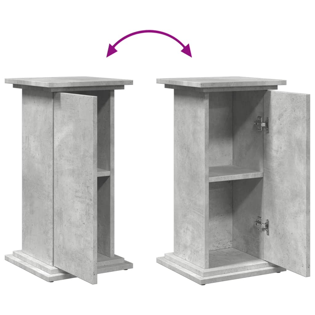 Piedestal med förvaring betonggrå 31x30x60 cm konstruerat trä