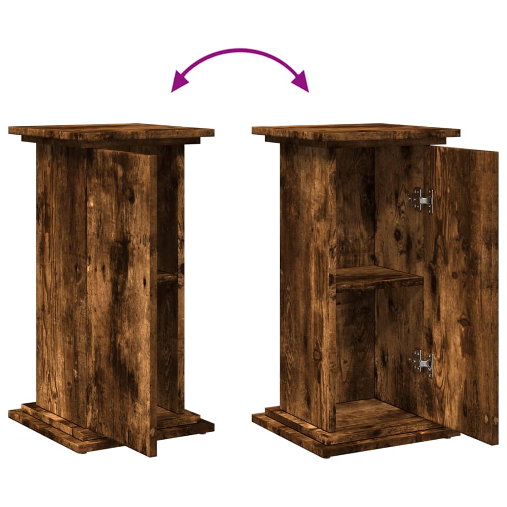 Piedestal med förvaring rökfärgad ek 31x30x60cm konstruerat trä