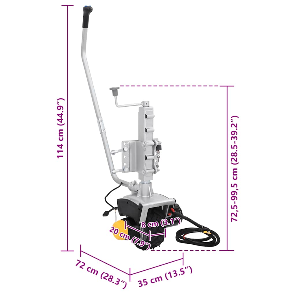 Domkraft 12 V 550 W aluminium