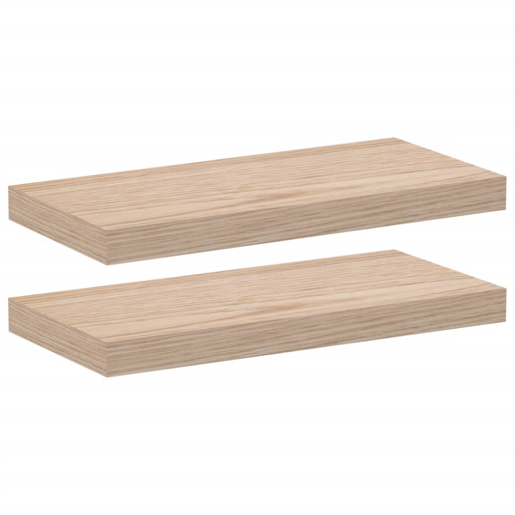 Svävande hyllor 2 st 50x23,5x4 cm konstruerat trä