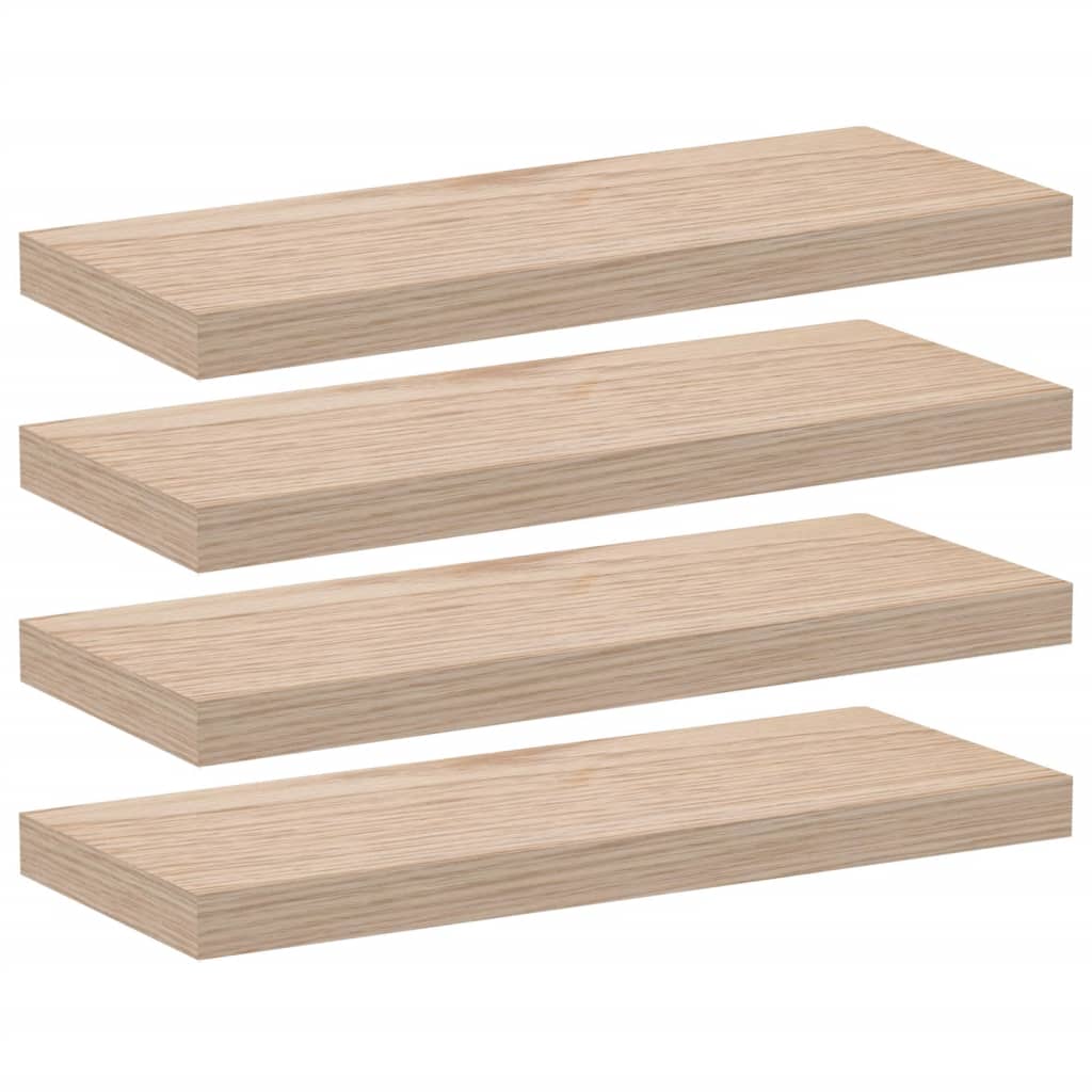 Svävande hyllor 4 st 60x23,5x4 cm konstruerat trä