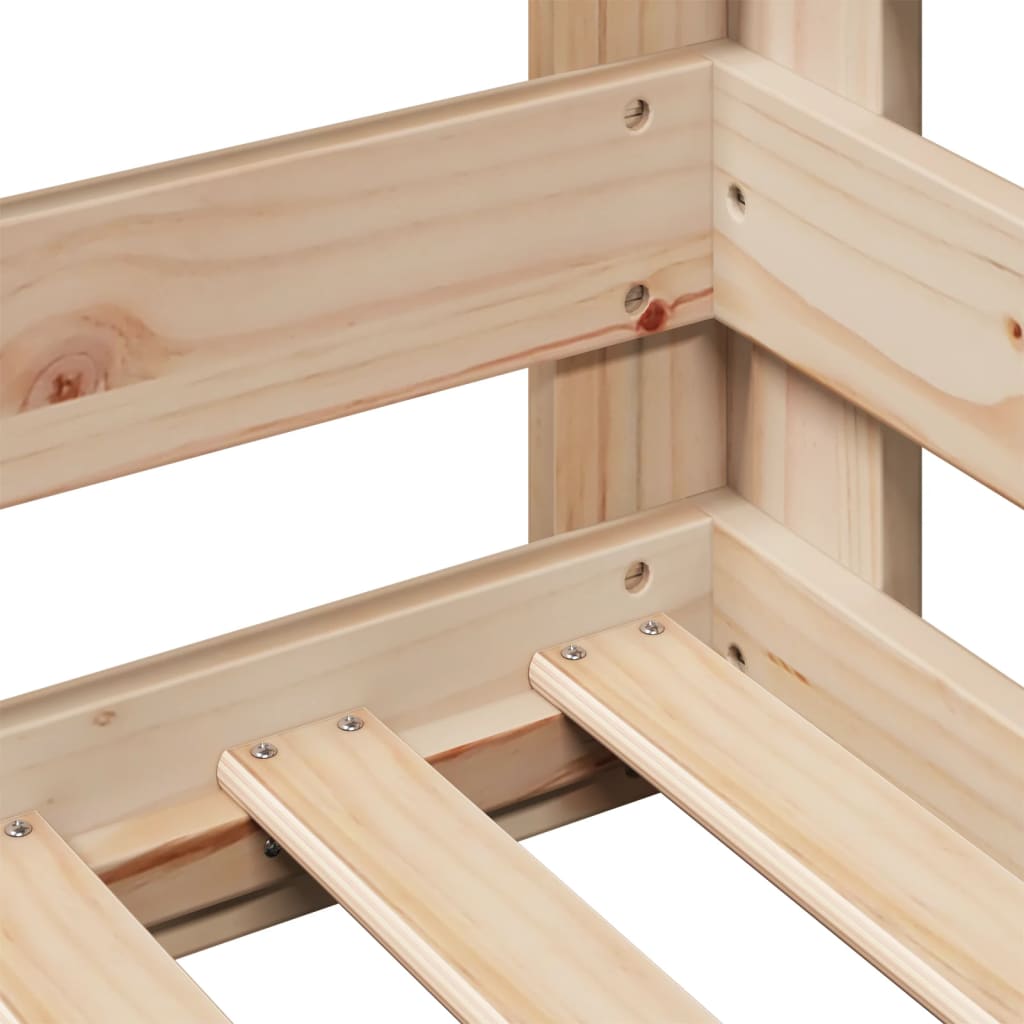 Sängram utan madrass 100x200 cm massiv furu