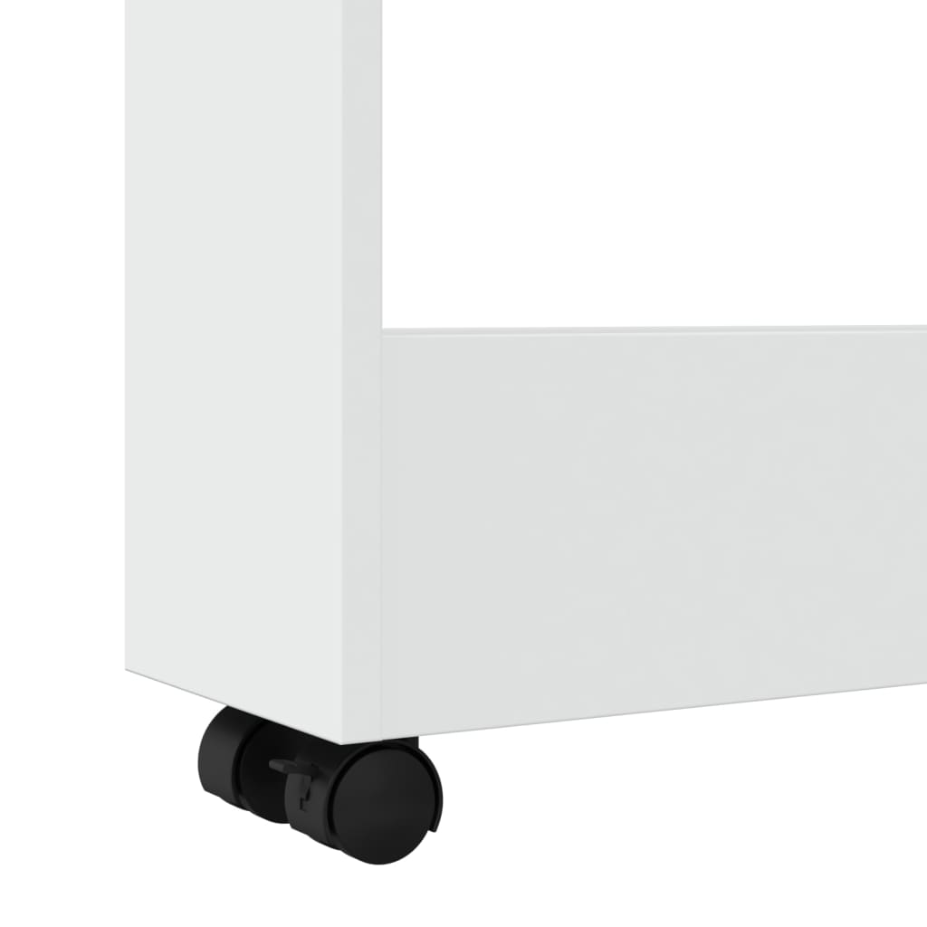 Smal förvaringsvagn 3 våningar vit konstruerad trä