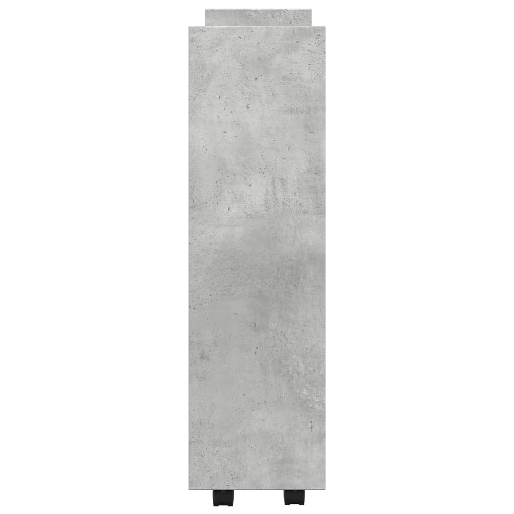 Smal förvaringsvagn 3 våningar betonggrå konstruerat trä