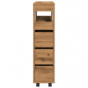 Smalt badrumsskåp med hjul ek konstruerat trä