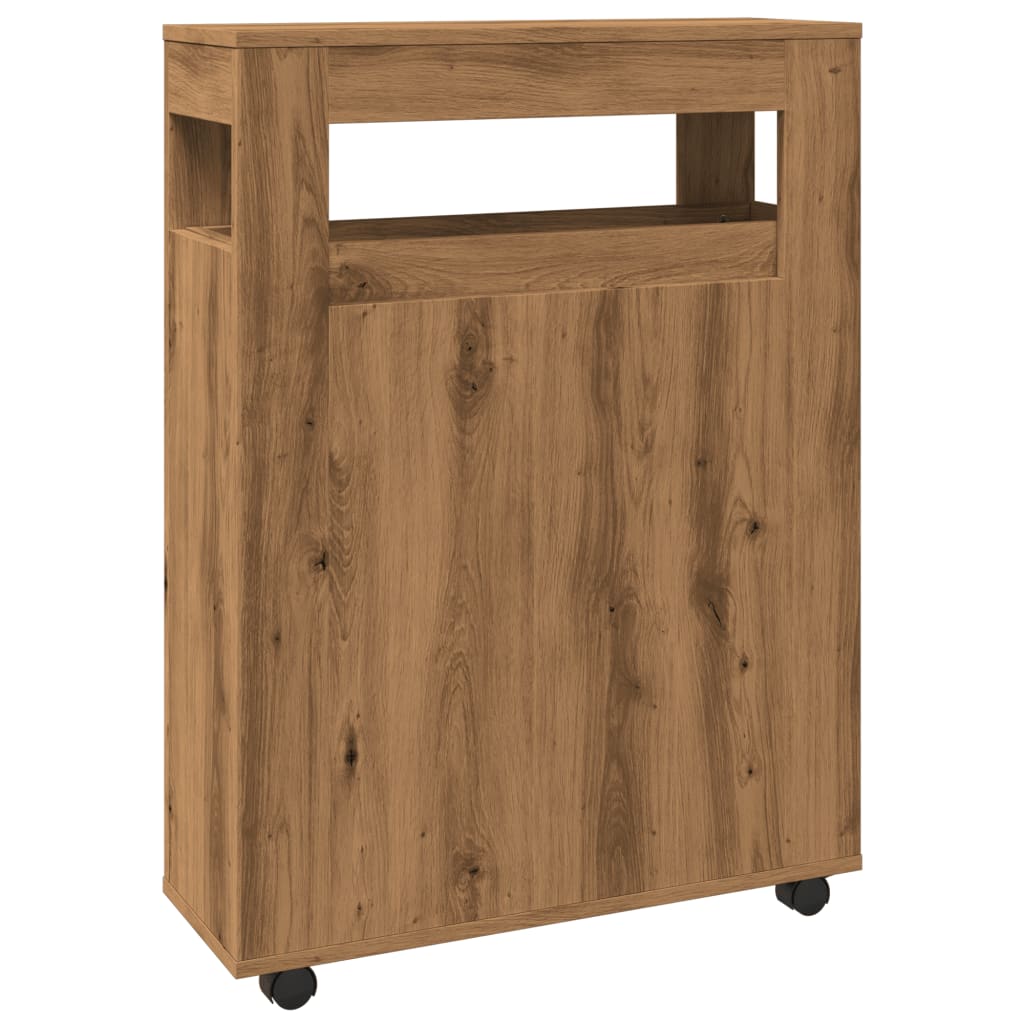 Smalt badrumsskåp med hjul ek konstruerat trä