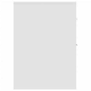 Smalt badrumsskåp med hjul vit konstruerat trä