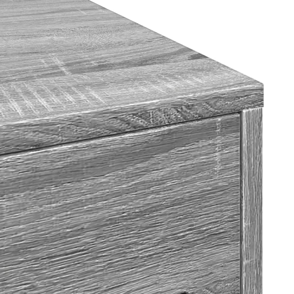 Smalt badrumsskåp med hjul grå sonoma konstruerat trä