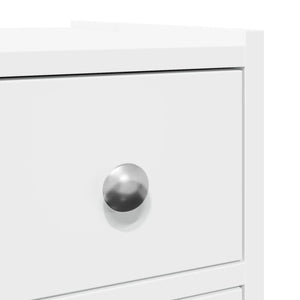 Smalt badrumsskåp med hjul vit konstruerat trä