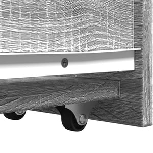 Smalt badrumsskåp med hjul grå sonoma konstruerat trä