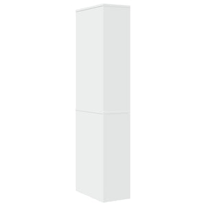 Smalt badrumsskåp med hjul vit konstruerat trä