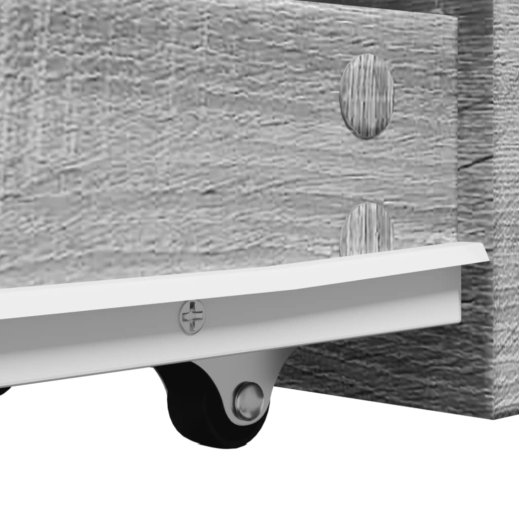 Smalt badrumsskåp med hjul grå sonoma konstruerat trä