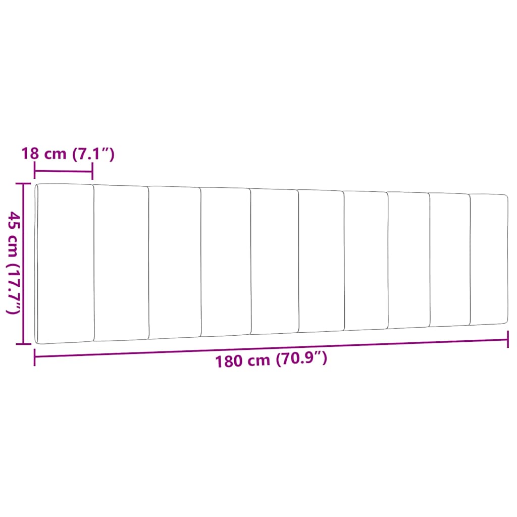 Headboard Cushion "Hanko" Cream 180 cm Fabric