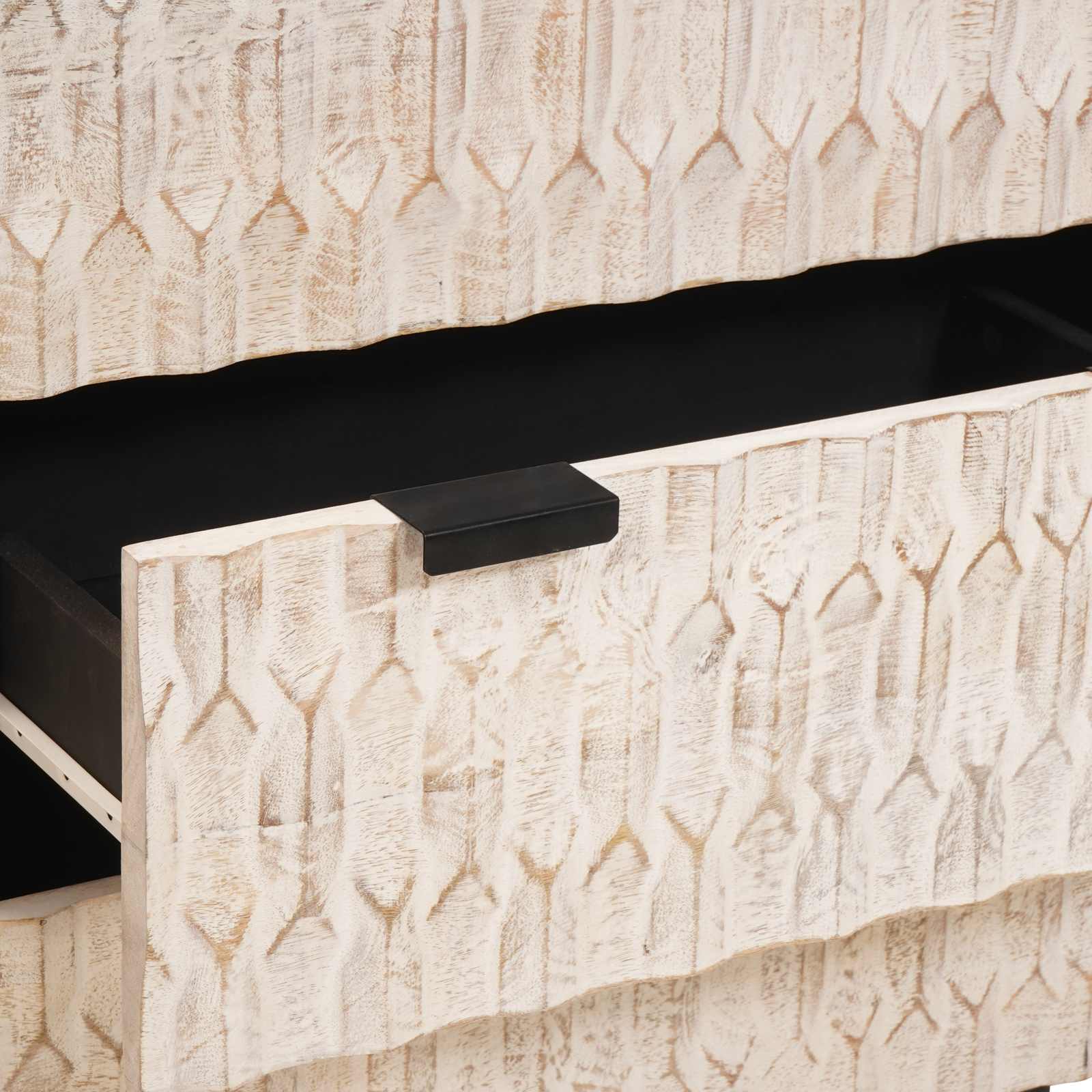 Sideboard Vit Tvätt Finish Massivt mangoträ