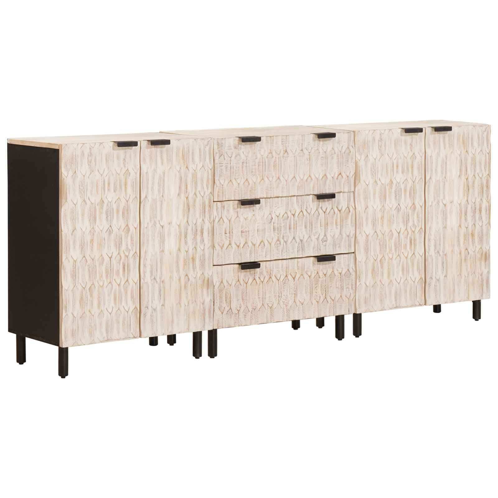 Sideboard Vit Tvätt Finish Massivt mangoträ