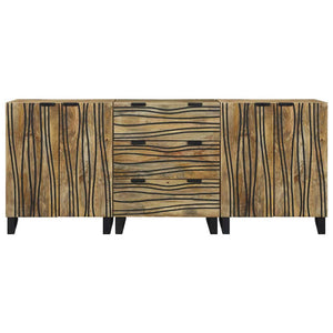 Badrumsmöbelset med låda med hylla 3 pcs Brun Konstruerat trä