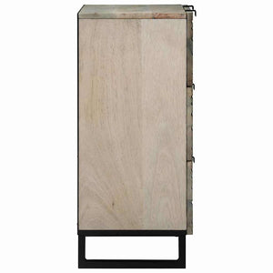 Skänksats med låda 2 pcs Vit 60 x 33,5 x 75 cm Massivt mangoträ