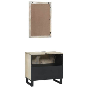 Badrumsmöbelset med hylla med lagring 2 pcs Vit Konstruerat trä