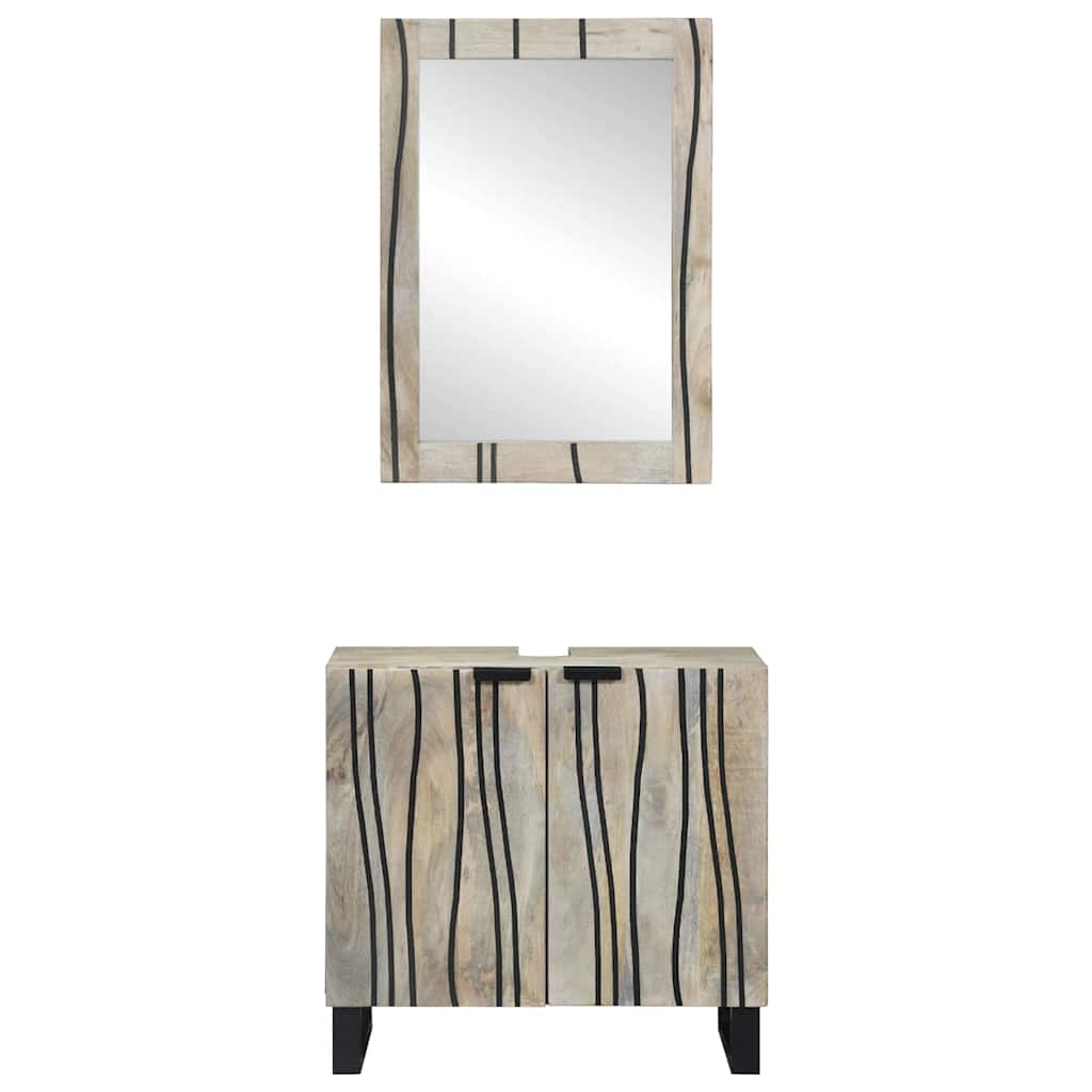 Badrumsmöbelset med hylla med lagring 2 pcs Vit Konstruerat trä