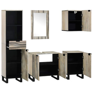 Badrumsmöbelset med låda 5 pcs Valnöt Brun Konstruerat trä