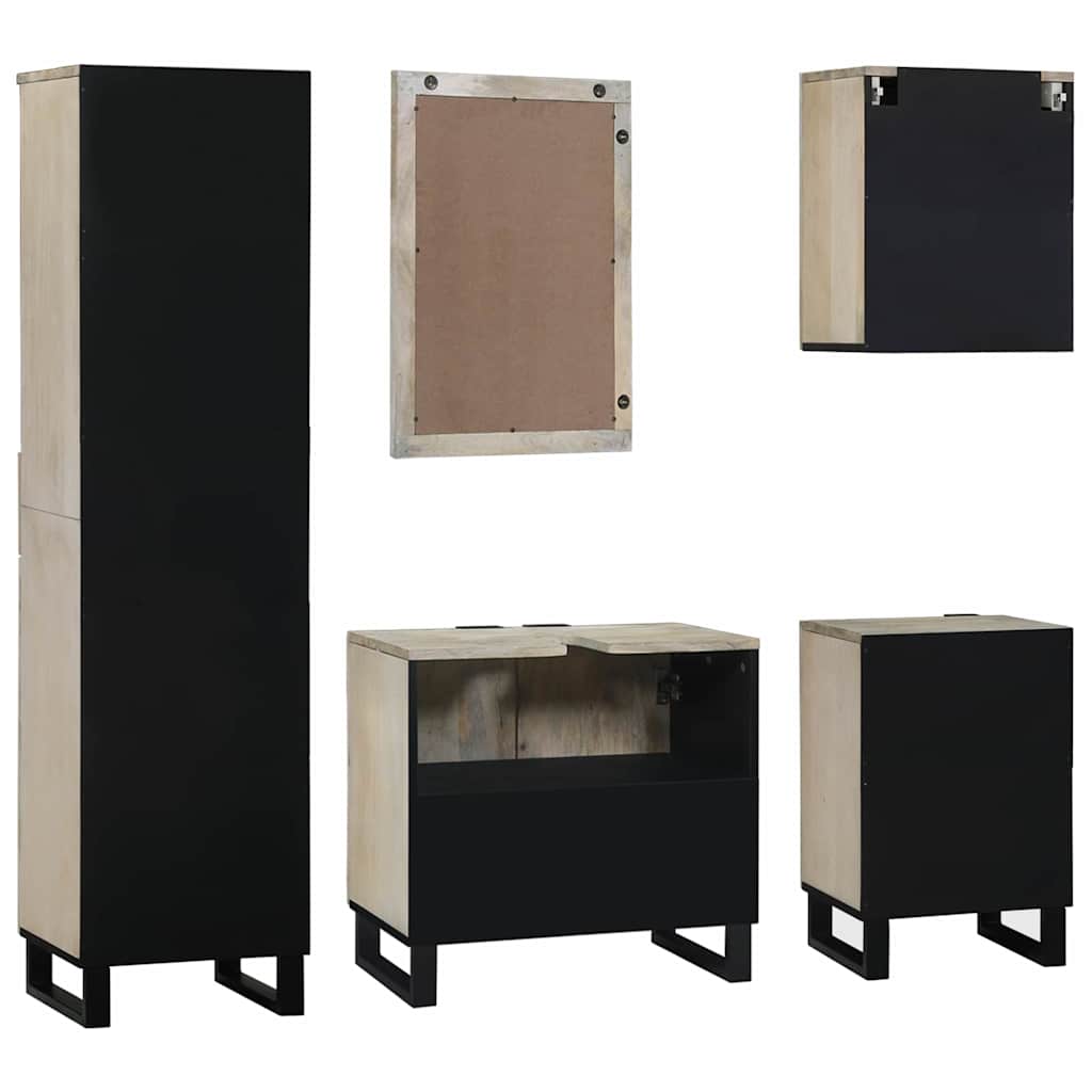 Badrumsmöbelset med låda 5 pcs Valnöt Brun Konstruerat trä