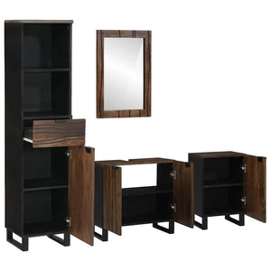 Badrumsmöbelset med låda med hylla 4 pcs Vit Konstruerat trä