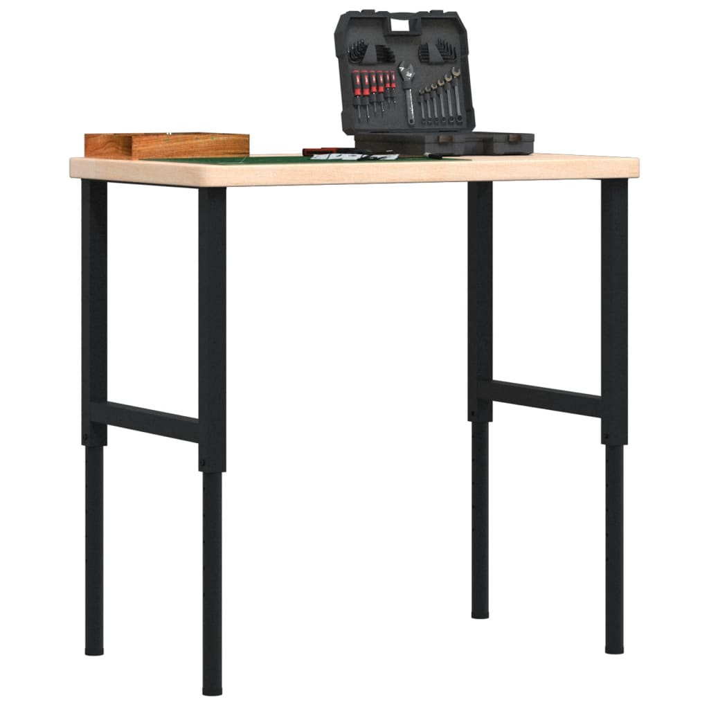 Arbetsbänk 100x60x(73-99,5) cm massiv ek rektangulär