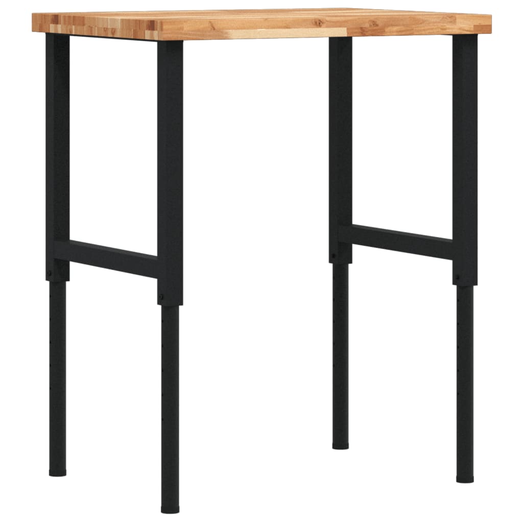 Arbetsbänk 80x60x(73-99,5) cm massiv akacia rektangulär