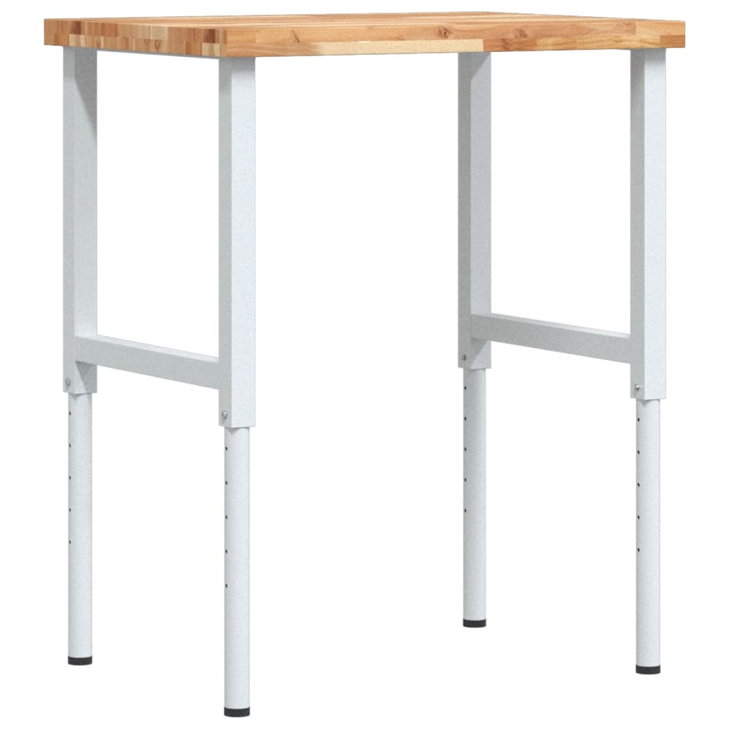 Arbetsbänk 80x60x(73-99,5) cm massiv akacia rektangulär