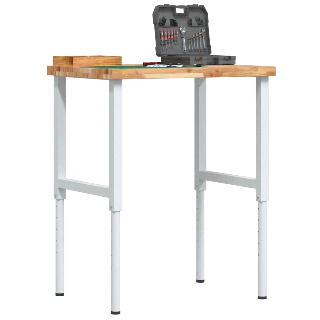 Arbetsbänk 80x60x(73-99,5) cm massiv akacia rektangulär