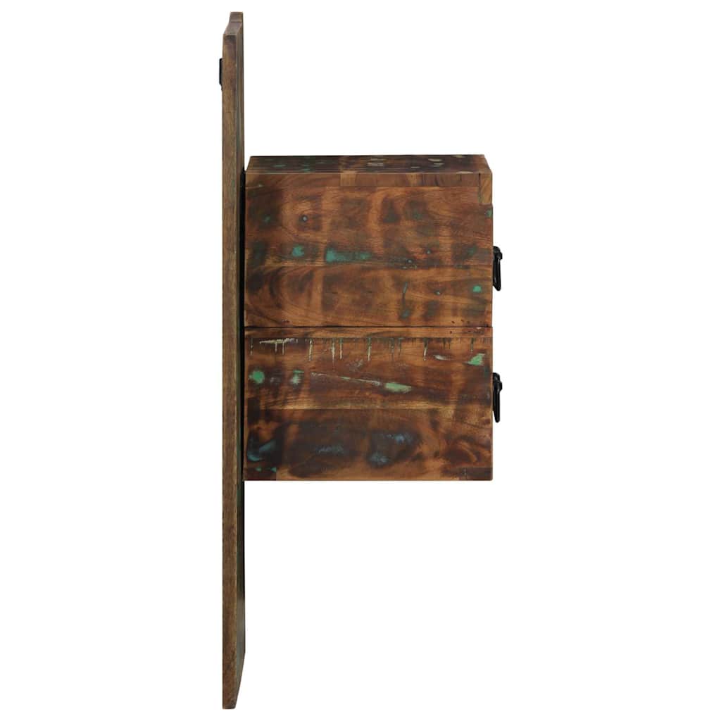 Sängbord flerfärgad 60x32x80 cm massivt återvunnet trä