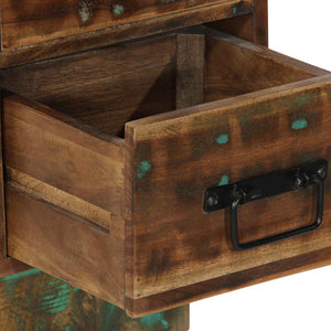 Sängbord flerfärgad 60x32x80 cm massivt återvunnet trä