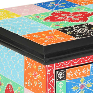 Nattduksbord Flerfärgsdesign 40 x 35 x 45 cm Massivt mangoträ