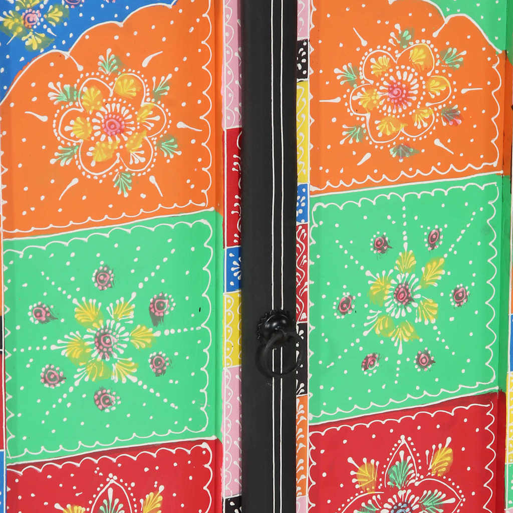 Konsolbord med hylla med dörr Flerfärgsdesign 50 x 30 x 70 cm