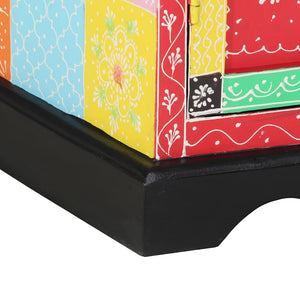 Konsolbord med hylla med dörr Flerfärgsdesign 50 x 30 x 70 cm