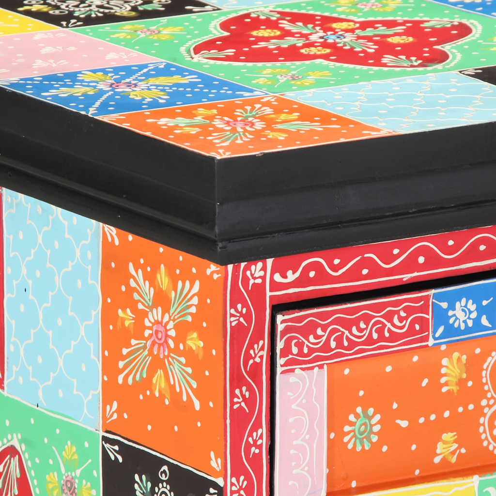 Lådans skåp Flerfärgsdesign 40 x 40 x 60 cm Massivt mangoträ