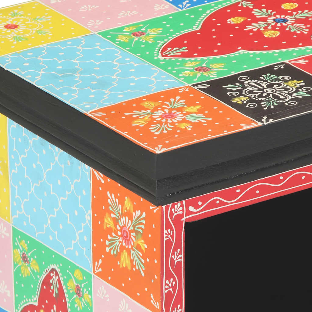 TV-skåp Flerfärgsdesign 80 x 35 x 50 cm Massivt mangoträ