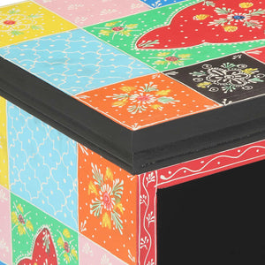 TV-skåp Flerfärgsdesign 80 x 35 x 50 cm Massivt mangoträ