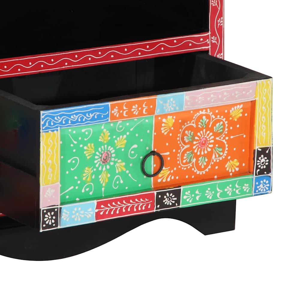 TV-skåp Flerfärgsdesign 80 x 35 x 50 cm Massivt mangoträ