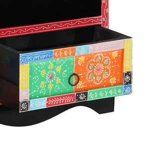 TV-skåp Flerfärgsdesign 80 x 35 x 50 cm Massivt mangoträ