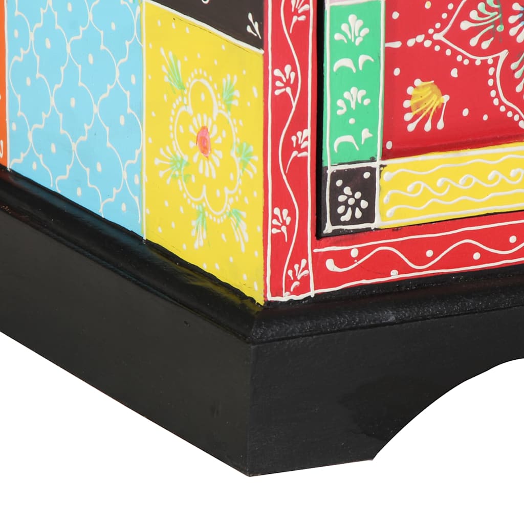 TV-skåp Flerfärgsdesign 80 x 35 x 50 cm Massivt mangoträ