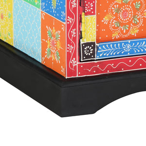 TV-skåp Flerfärgsdesign 100 x 35 x 50 cm Massivt mangoträ