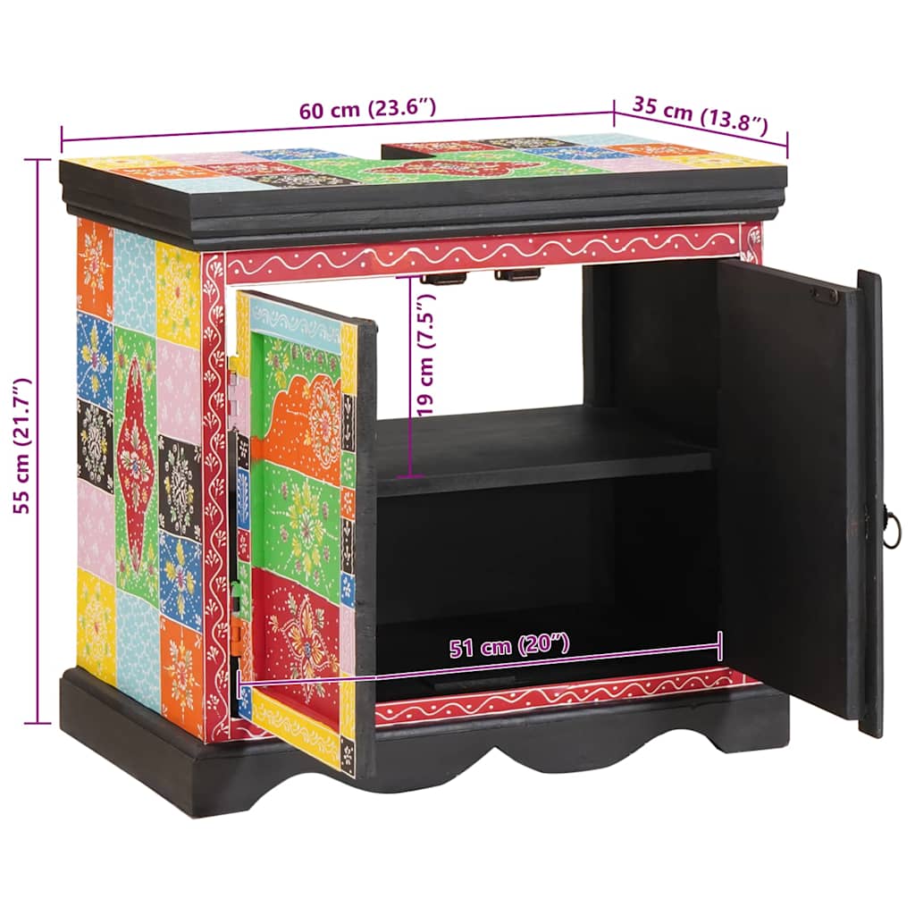 Diskbänksskåp med lagring Brun 60 x 35 x 55 cm Massivt mangoträ