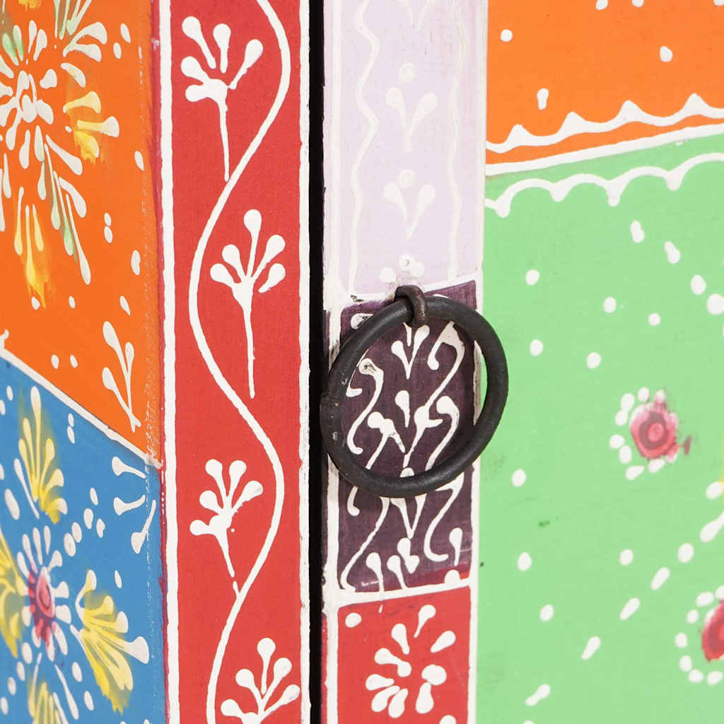 Byrå med dörr Flerfärgsdesign 30 x 30 x 90 cm Massivt mangoträ