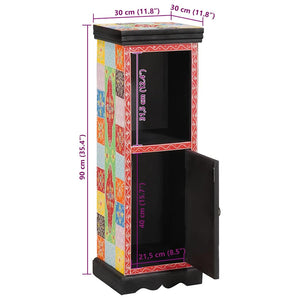 Byrå med dörr Flerfärgsdesign 30 x 30 x 90 cm Massivt mangoträ