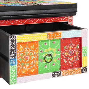 Nattduksbord med låda Flerfärgsdesign 40 x 30 x 28 cm