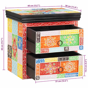Nattduksbord med låda 2 pcs Flerfärgsdesign 40 x 30 x 40 cm